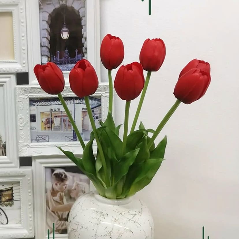 Искусственные цветы в Вологде | Цветы искусственные «Тюльпаны», красные, букет