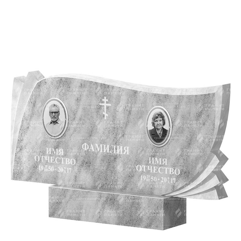 Памятники из мрамора в Вологде | Двойной мраморный памятник ФМ-265