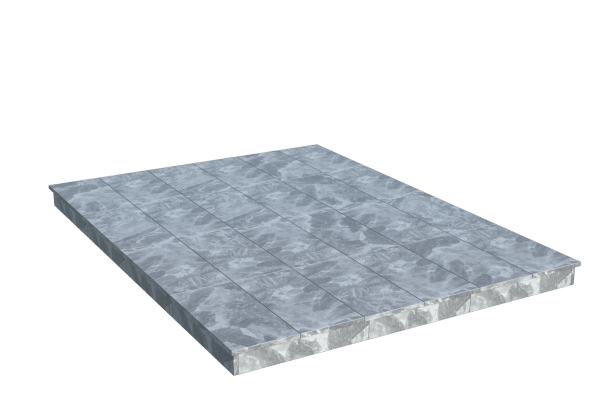 Площадки на могилу в Вологде | Площадка с вертикальной (10 см) мраморной облицовкой