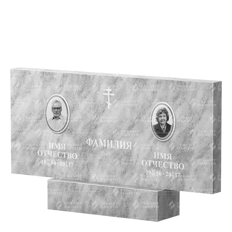 Памятники из мрамора в Вологде | Двойной мраморный памятник, прямой