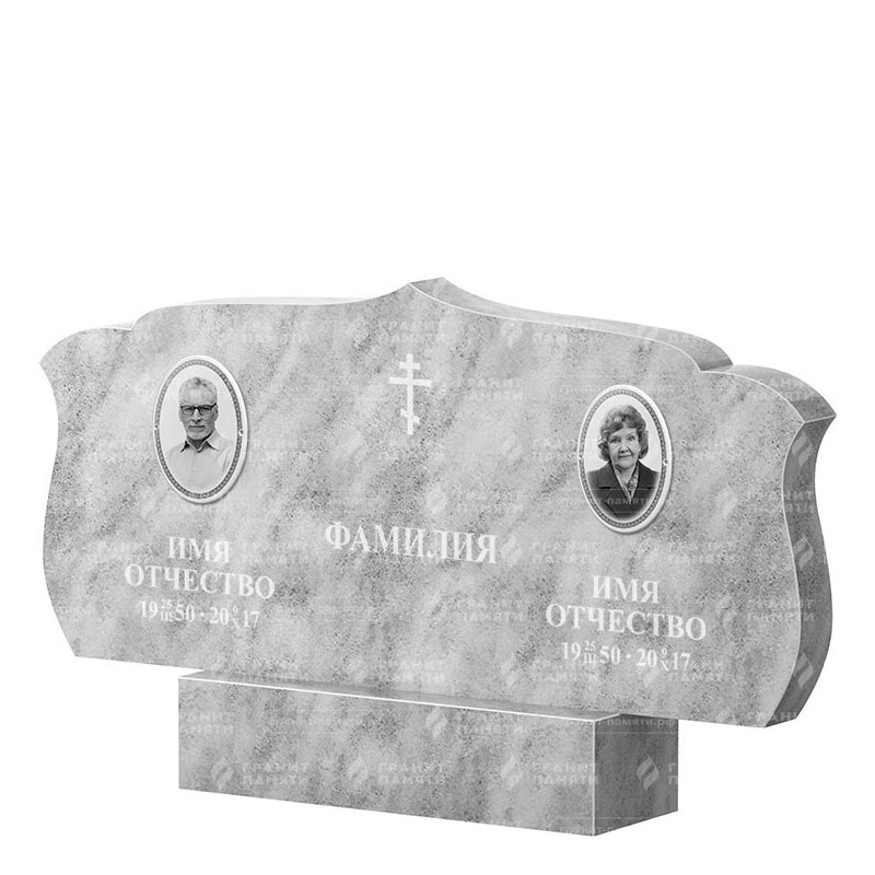 Памятники из мрамора в Вологде | Двойной мраморный памятник ФМ-130