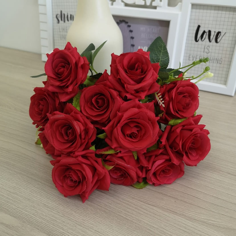 Искусственные цветы в Вологде | Цветы искусственные «Розы острые», красные, букет