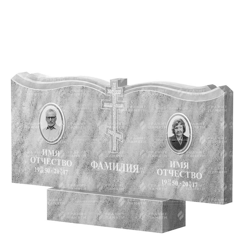 Памятники из мрамора в Вологде | Двойной мраморный памятник ФМ-262