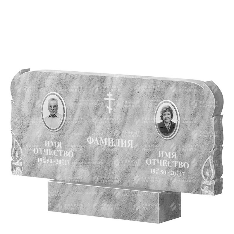 Памятники из мрамора в Вологде | Двойной мраморный памятник ФМ-133