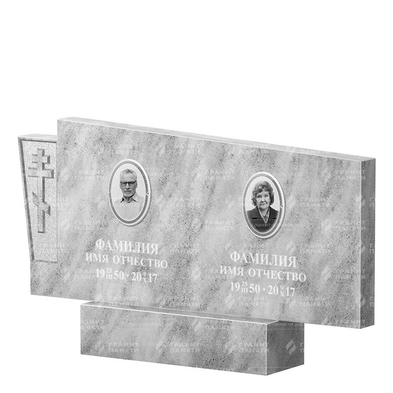 Памятники из мрамора в Вологде | Двойной мраморный памятник ФМ-137