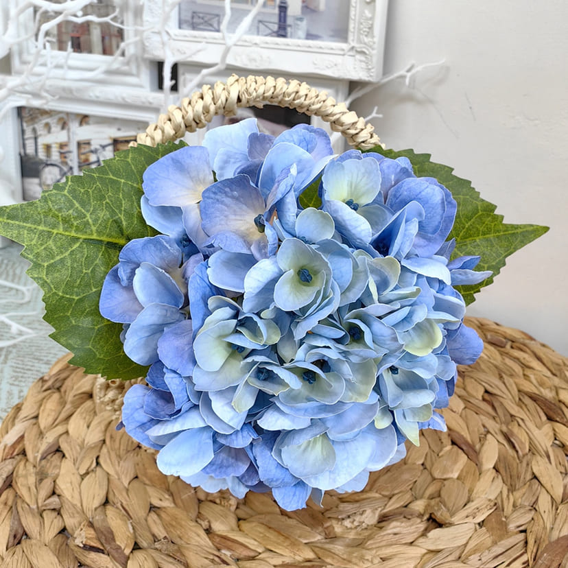 Искусственные цветы в Вологде | Цветок искусственный «Гортензия», голубая, одиночный