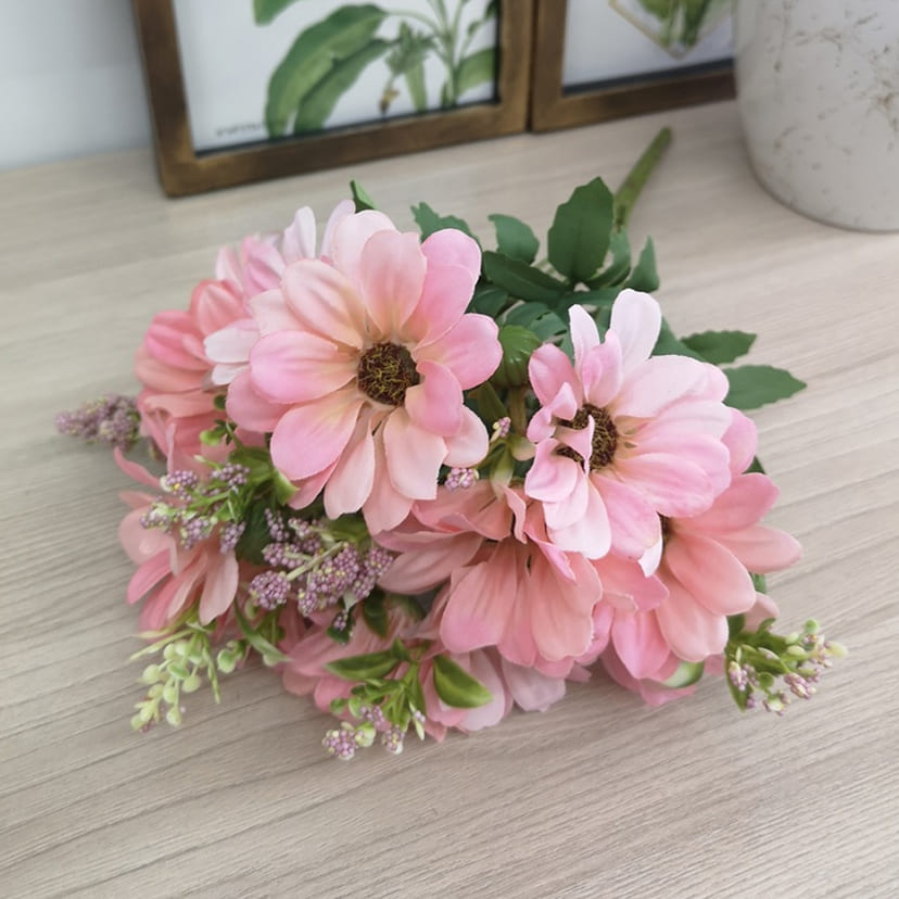 Искусственные цветы в Вологде | Цветы искусственные «Ромашки с бутонами», розовые, букет