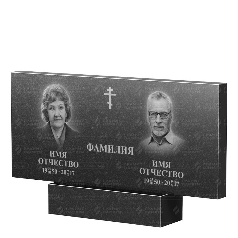 Памятники из гранита двойные в Вологде | Двойной гранитный памятник, прямой