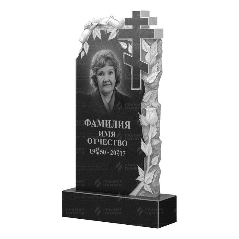 Памятники из гранита с цветами в Вологде | Гранитный памятник ФГ-088