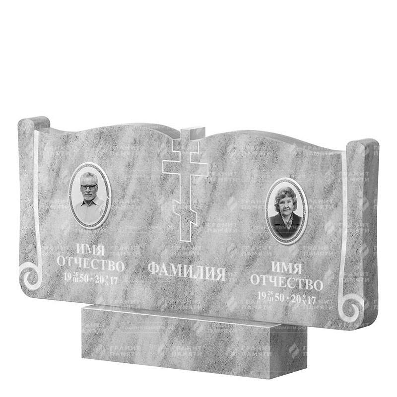 Памятники из мрамора в Вологде | Двойной мраморный памятник ФМ-263