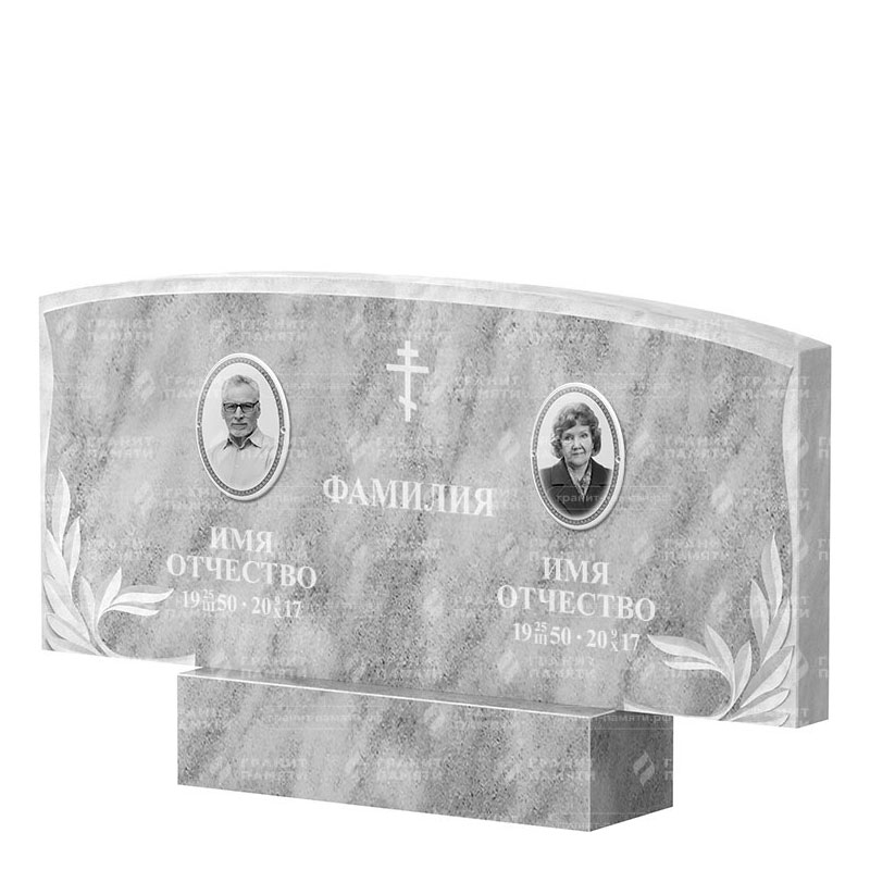 Памятники из мрамора в Вологде | Двойной мраморный памятник ФМ-135