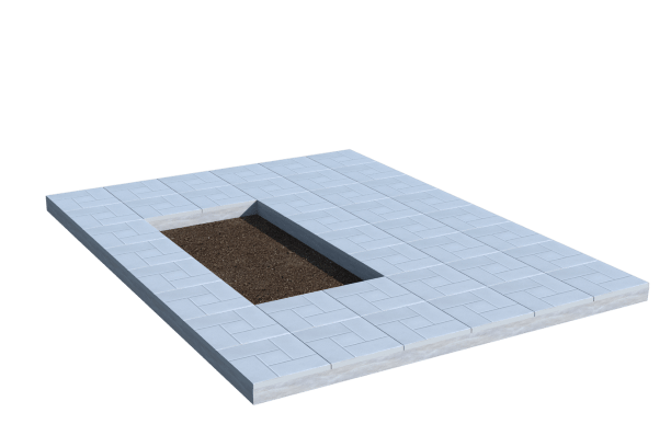 Площадки на могилу в Вологде | Площадка с тротуарной плиткой (под цветник)