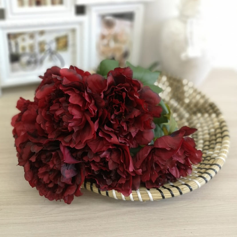 Искусственные цветы в Вологде | Цветы искусственные «Пионы», бордовые, букет