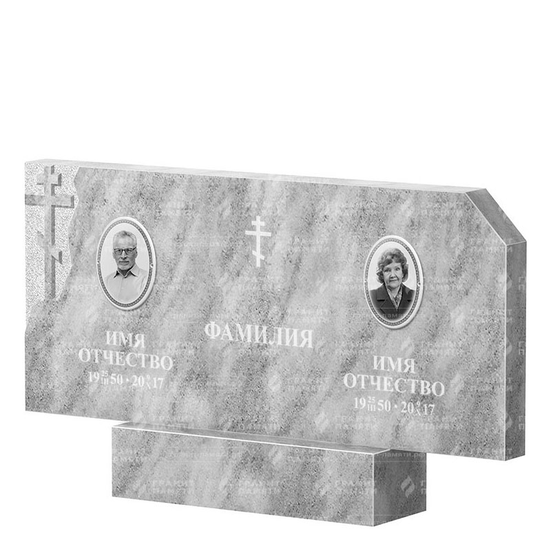 Памятники из мрамора в Вологде | Двойной мраморный памятник ФМ-134
