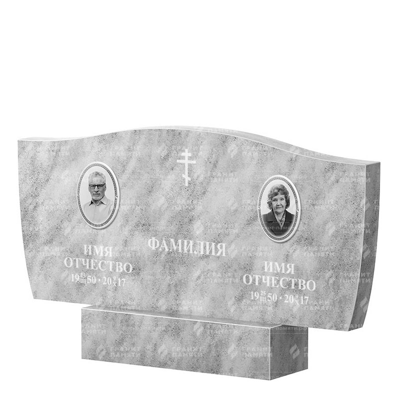 Памятники из мрамора в Вологде | Двойной мраморный памятник ФМ-258