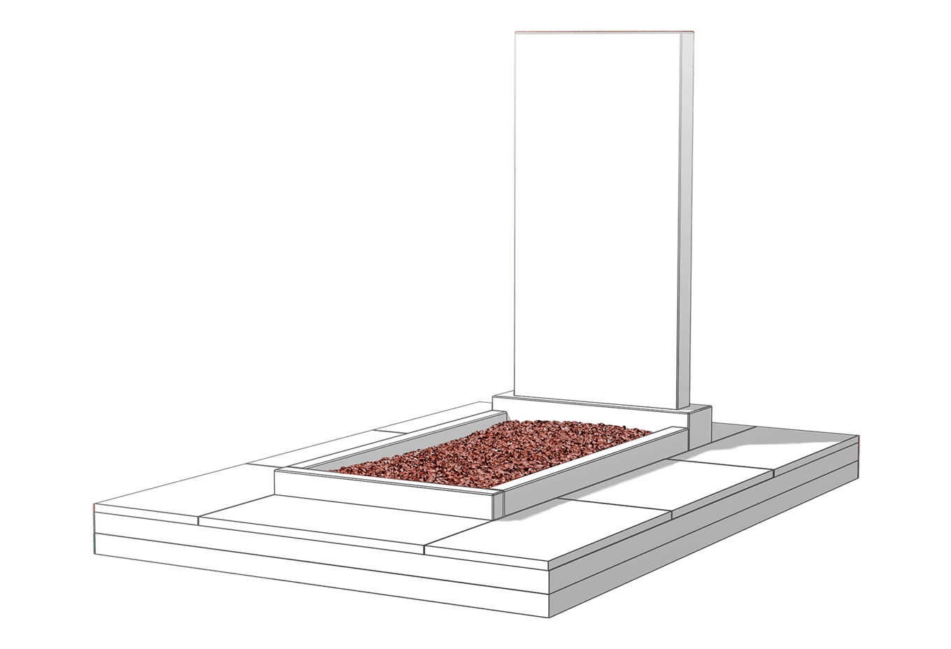 Засыпка цветника камушками в Вологде
