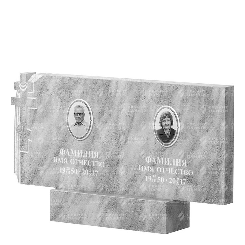 Памятники из мрамора в Вологде | Двойной мраморный памятник ФМ-139