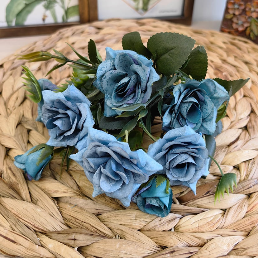 Искусственные цветы в Вологде | Цветы искусственные «Розы», синие, букет