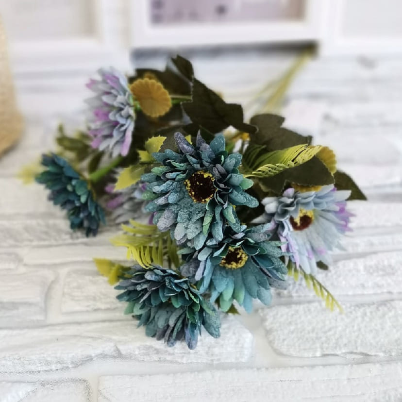 Искусственные цветы в Вологде | Цветы искусственные «Ромашки», фиолетово-голубые, букет