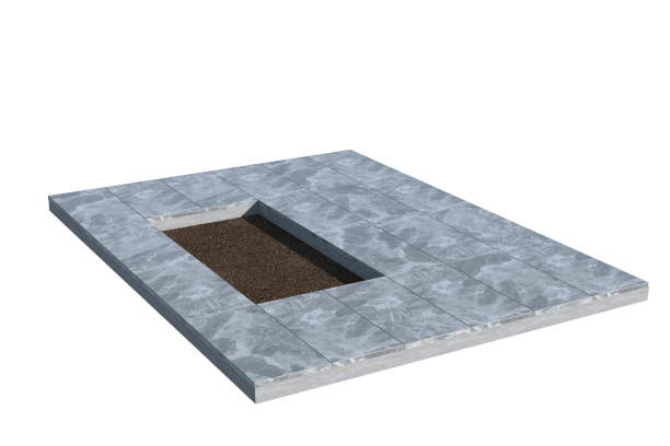 Площадки на могилу в Вологде | Площадка с мраморной облицовкой (под цветник)