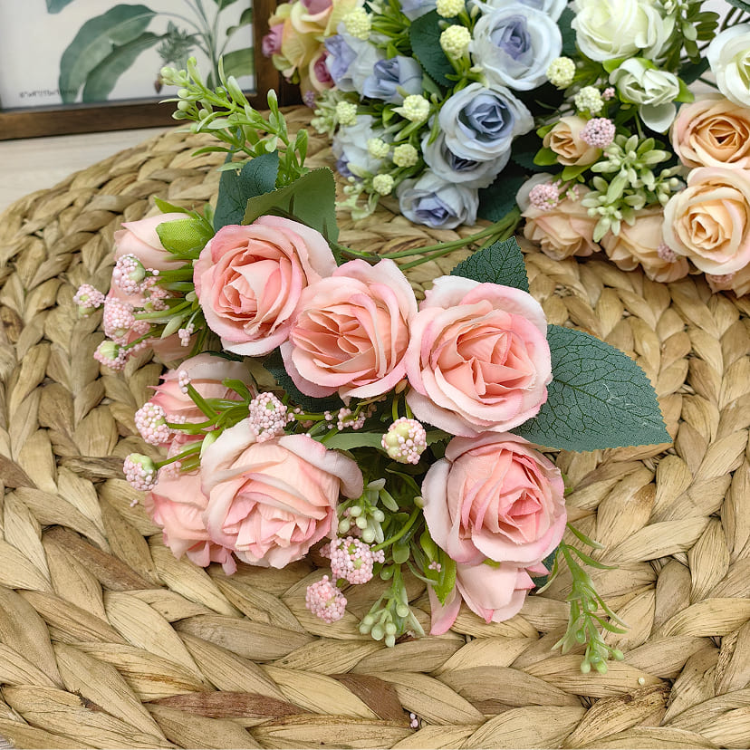 Искусственные цветы в Вологде | Цветы искусственные «Розы», нежно-розовые, букет