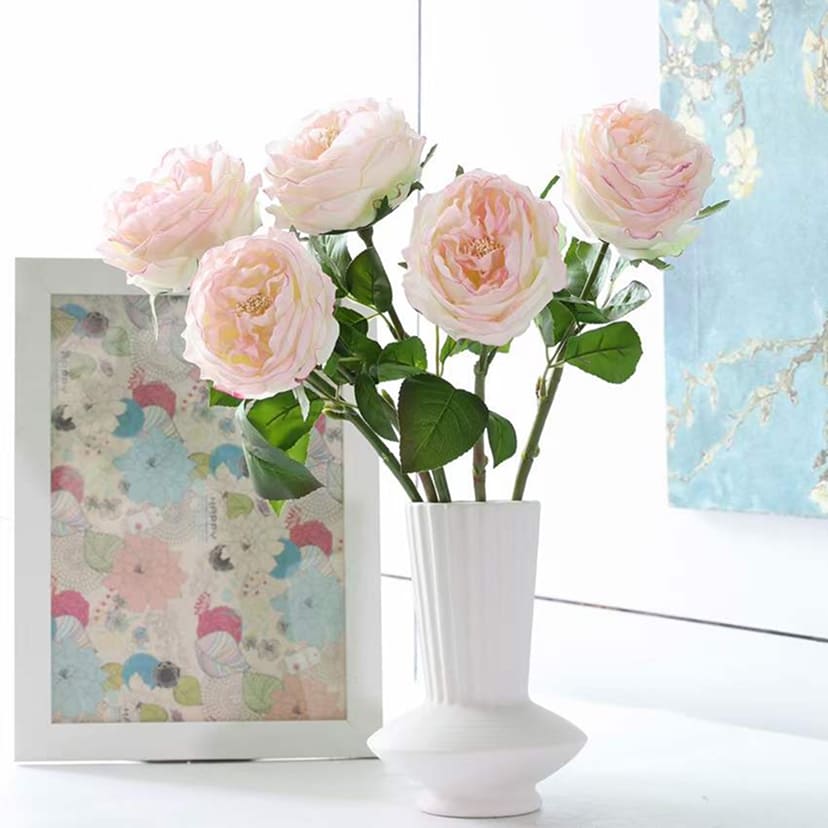 Искусственные цветы в Вологде | Цветок искусственный «Роза пионовидная», молочно-розовая, одиночный