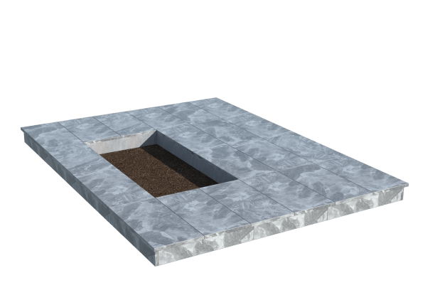 Площадки на могилу в Вологде | Площадка с вертикальной (10 см) мраморной облицовкой (под цветник)