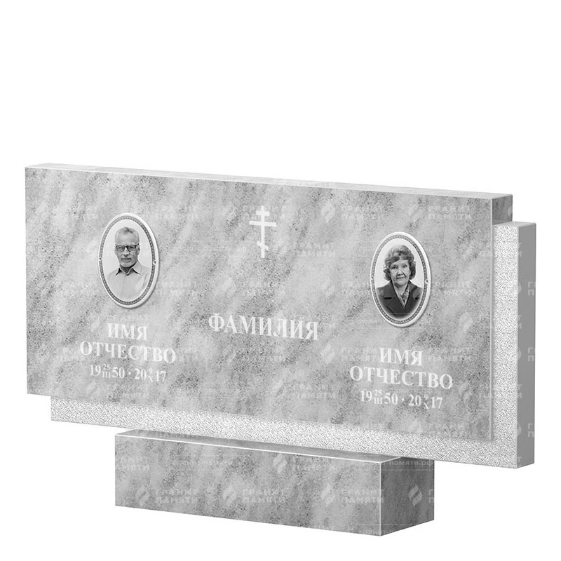 Памятники из мрамора в Вологде | Двойной мраморный памятник ФМ-132