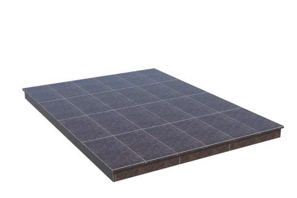 Площадки на могилу в Вологде | Площадка с вертикальной (10 см) облицовкой Дымовским гранитом